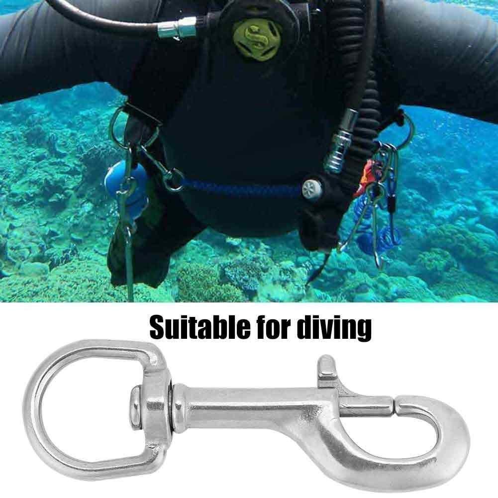 316 Gancho De Acero Inoxidable De Resorte Giratorio De Ojos Juego De Pernos Buceo Accesorio (90MM, Blanco)