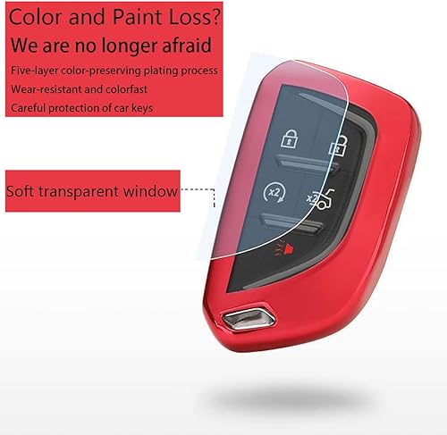 Miniatura 3 de YaSeim Funda para llavero para Cadillac Escalade CT4 CT5 2020-2024, funda protectora de TPU suave para llavero compatible con Cadillac CT5 CT6 XTS