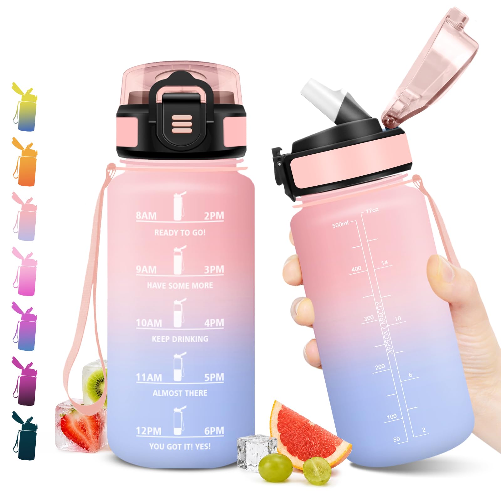 JAPORIA Borraccia Motivazionale 500ml Antigoccia Riutilizzabile
