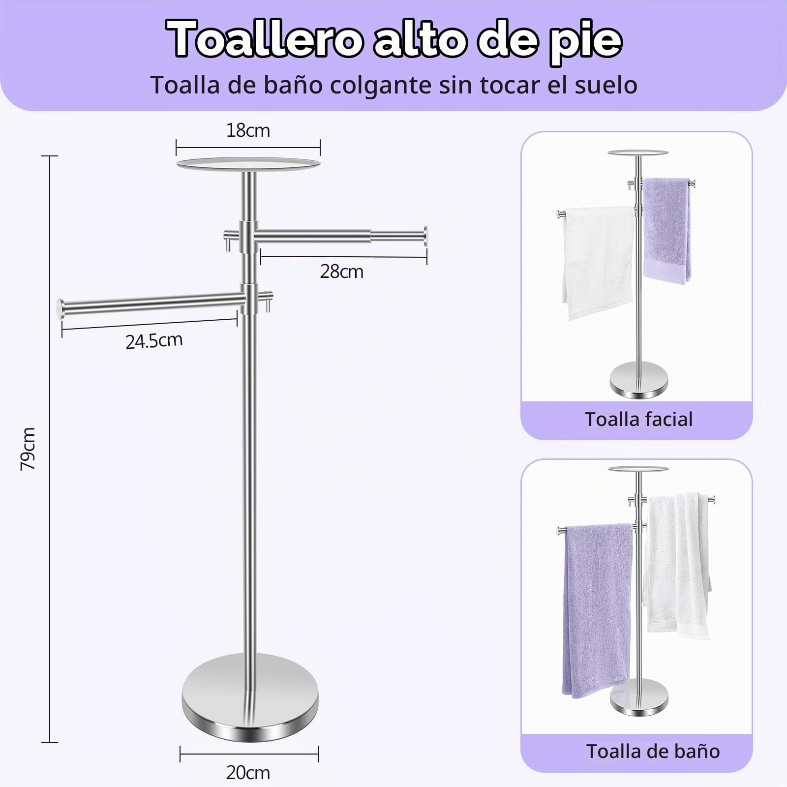 Alyvisun Toalleros de Baño de Pie, Porta Toallas Autónomo