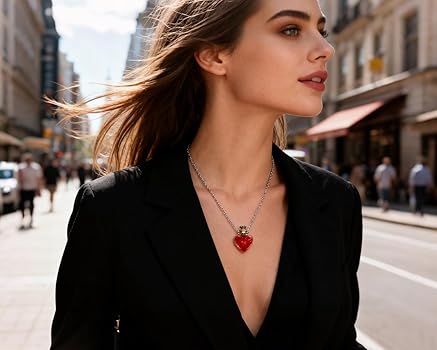 Amazon | DS.独特なスタイルのバイアルネックレス ハート型香水ボトル