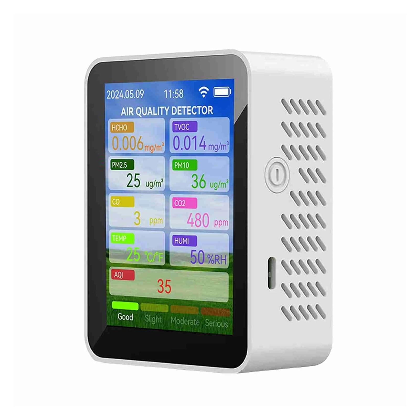 Controllo APP Multifunzionale 5 | Con In 1 LCD Digitale Monitor A Qualità 'aria Biossido TVOC HCHO Rilevatore Di Umidità E per testare telecamere CCTV e IP.