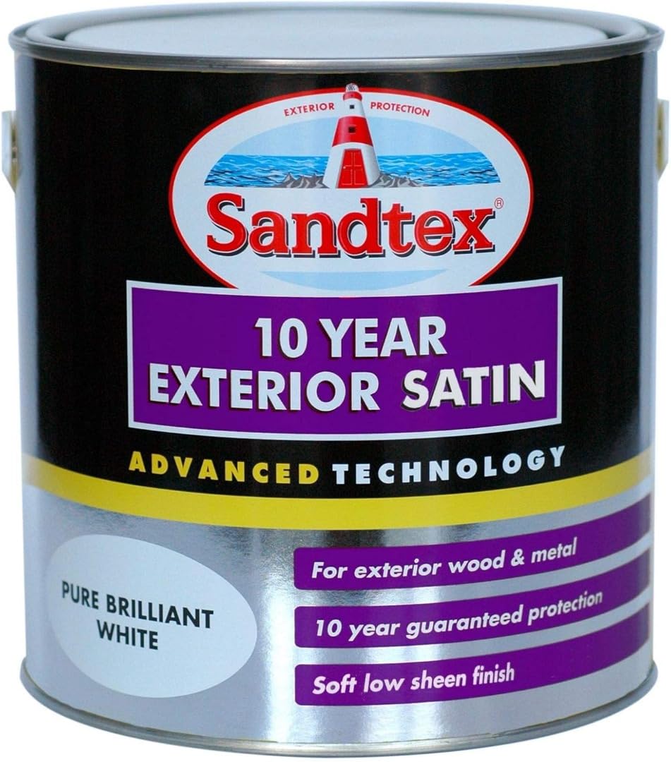 Sandtex 10 Year Exterior Satin 2.5lt Brilliant White