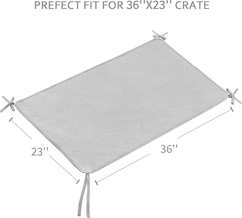 Miniatura 10 de Tapete impermeable para jaula de perro con cuerda, paquete de 2 (42 x 28 pulgadas), almohadillas lavables para orina para perros, almohadillas de