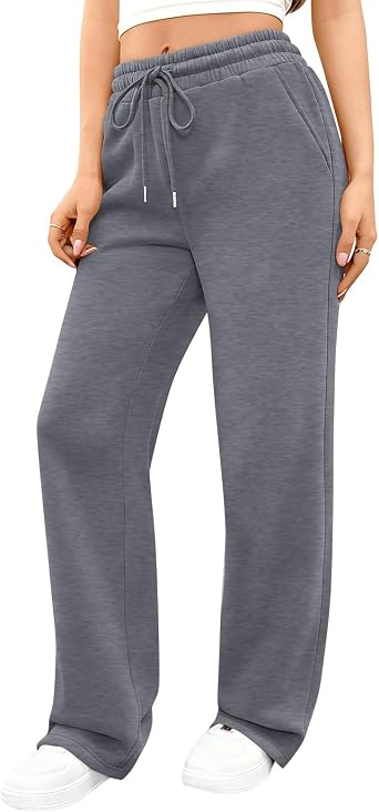 Sweatpants Women Casual Low Rise Sweatpants Baggy Fleece Loose Fit Workout Pants with Pockets