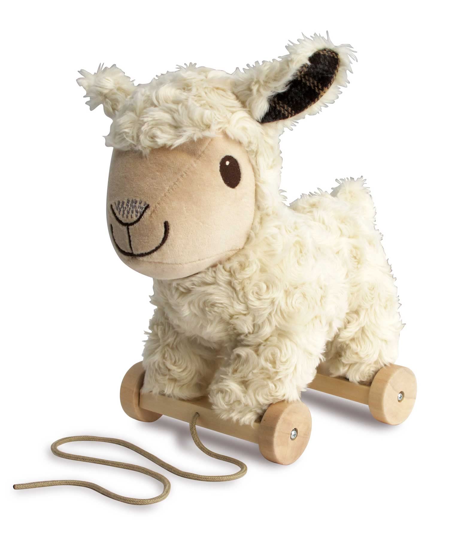 Little Bird Told Me - Lambert Sheep Pull Along Toy for Baby 6+ Months Unisex - 2-in-1 Soft Toy, Removable Wheels, Sensory Plush Fabric - British Brand Since 2007