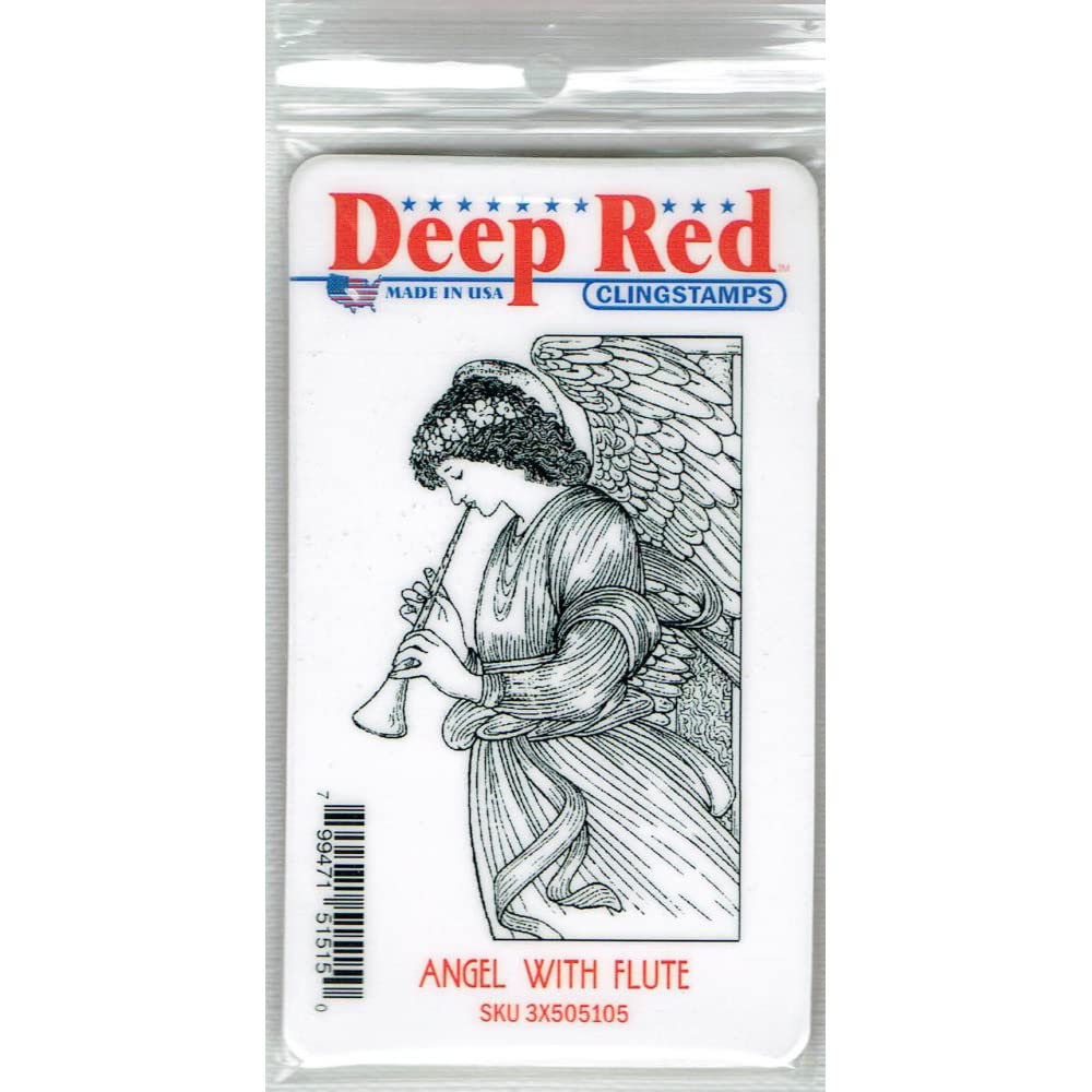 Tampon ange musicien en caoutchouc rouge gravé avec haute précision