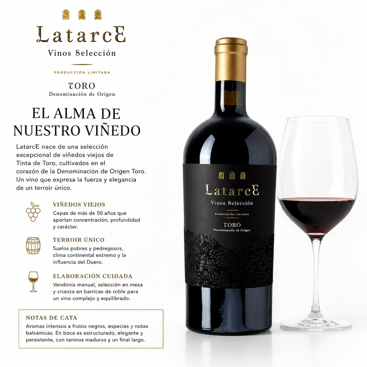 Latarce | Pack Regalo 3 Botellas Vinos Gourmet D.O. Toro 75cl | Vino Tinto Selección + Verdejo + Vino Dulce Selección | Edición Limitada Alta Gama | Estuche Elegante Ideal para Regalar