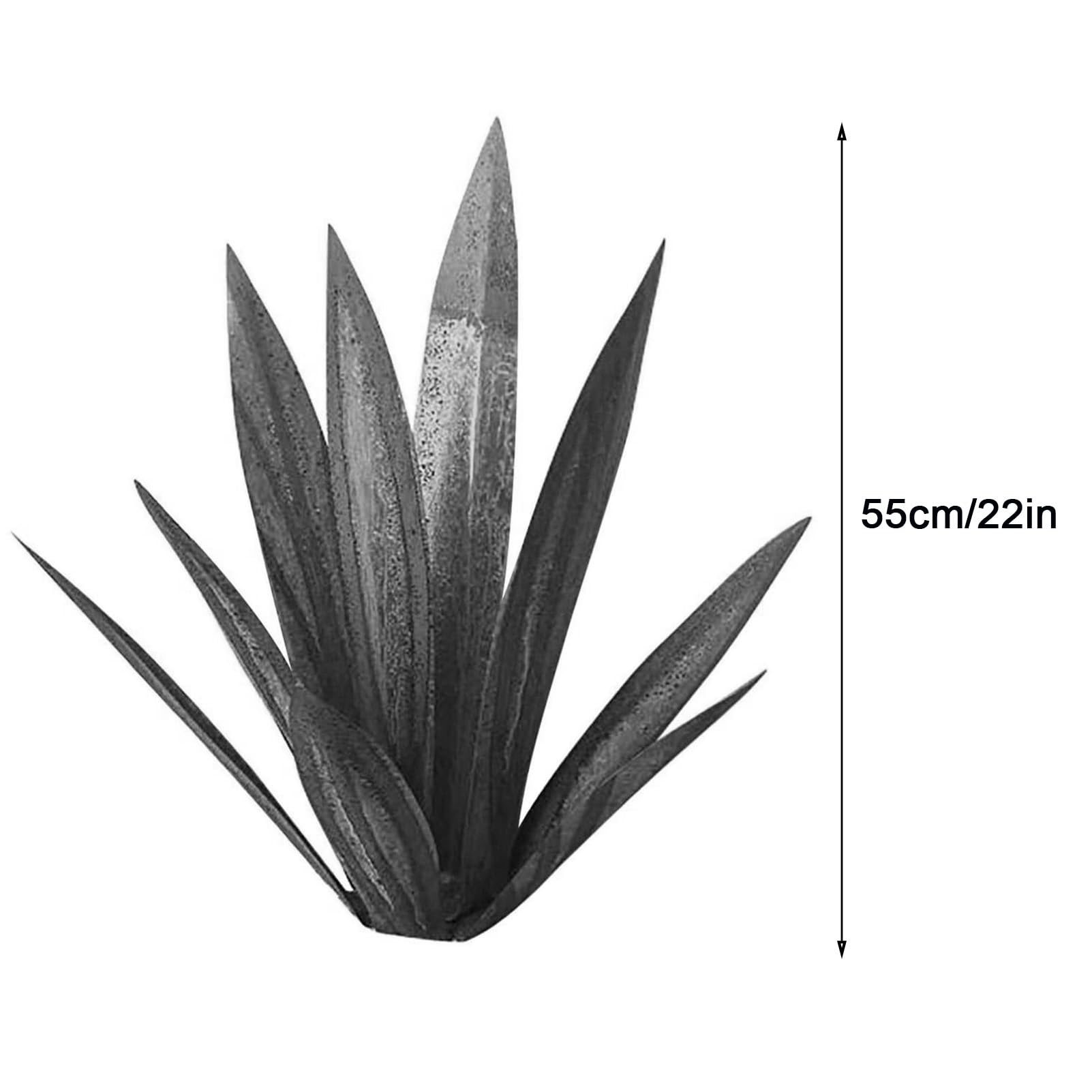 Arte da Giardino in Metallo Antiruggine Agave 55cm, Decorazione Artigianale per Esterni per Prato, Patio, Terrazza, Cortile E Decorazione Interna Green,55cm