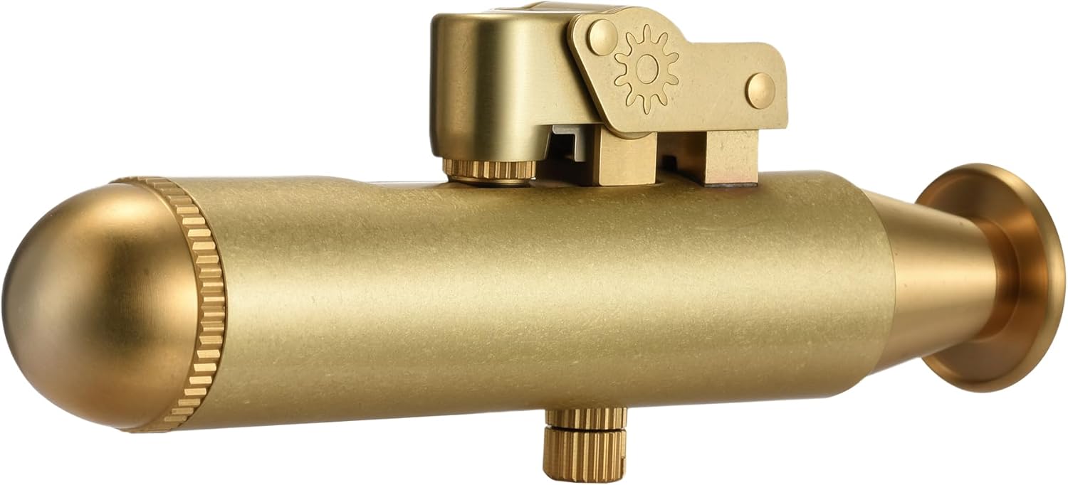Thorens Submarine Retro Trench Copper Kerosene Lighter, Soft-Flame, Refillable, Automatic Ignition, Flip-Top Cap, Grinding Wheel Fluid Lighter, Vintage, Unique, Metal,Gift for Men