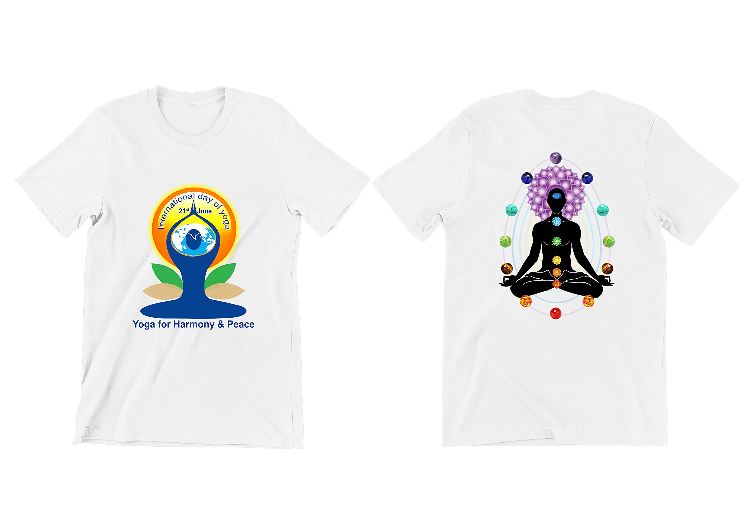 prime thread Unisex Yoga Half Sleeve Round Neck Polyester Regular Fit T-Shirts|Yoga Day-picture-15