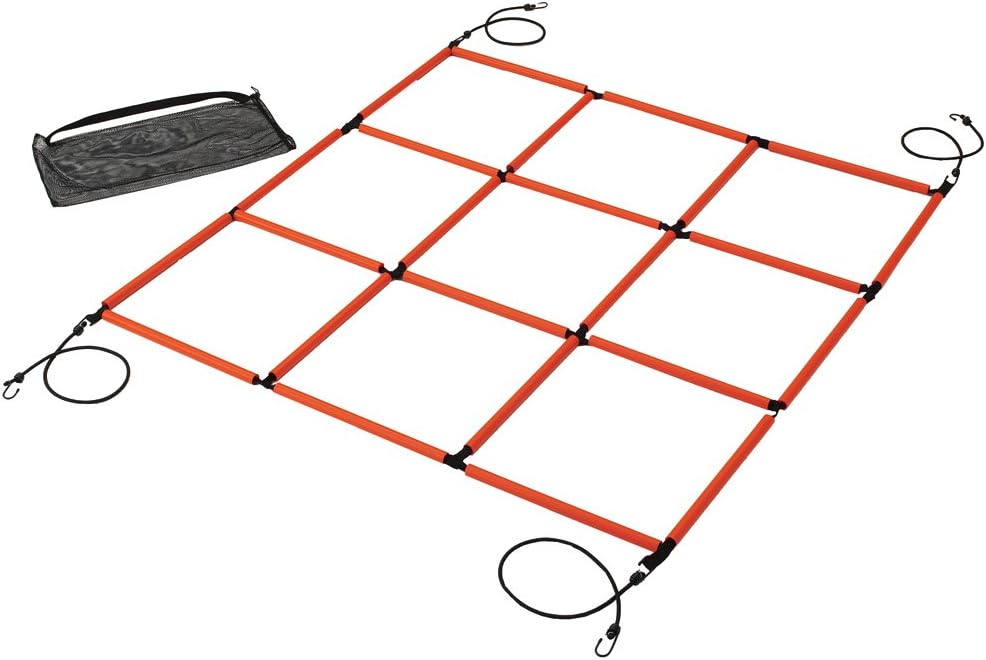 Danno D5336 9-Sided Agility Ladder Size: Width 59.1 x Depth 59.1 x Pipe Diameter 1.0 inches (150 x 150 x 2.5 cm) (1 Square, 17.7 x 17.7 inches (45 x 45 cm)