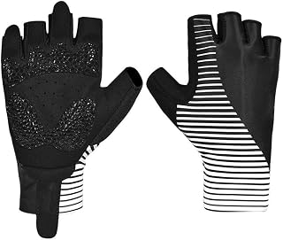 Guantes de ciclismo de medio dedo unisex sin dedos para bicicleta de montaña transpirables