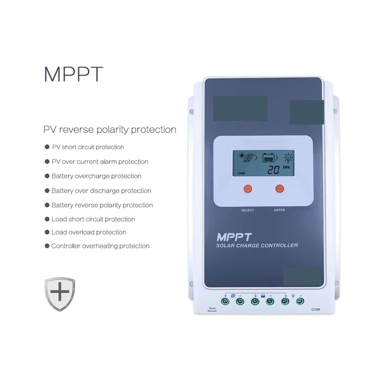 Controlador de carga híbrido eólico-solar Controlador De Cargador Solar MPPT 40A 30A 20A 10A LCD 12V24V Auto Regulador De Alta Eficiencia Solar