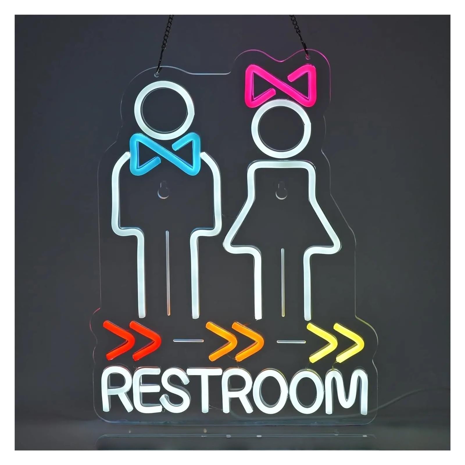 SHOUXI Sign Lamp Restroom Neon Sign USB Dimmable Light for Food Shop Cafe Bar Restaurant Store Pub Market Mall Party Decoration 41х31cm