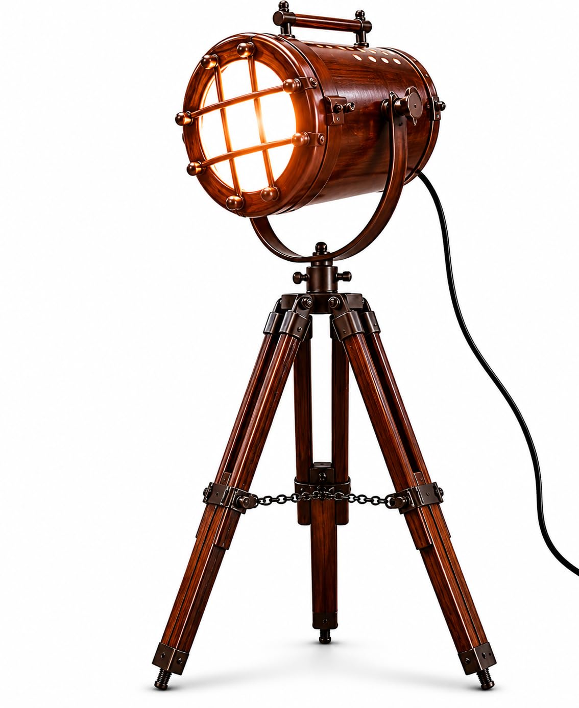UK Gift Antique Vintage Desk Spotlight Table Lamp Copper Finish Tripod Desk Lamps Home Decor
