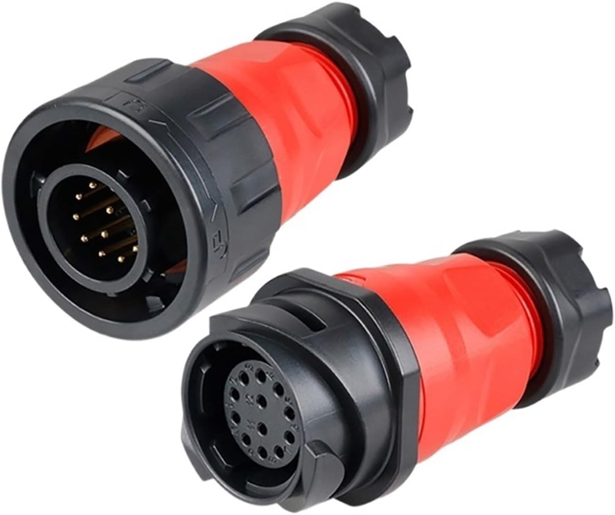 YM24 M24 12 Pin Waterproof Power Signal Aviation Cable Connector Socket Connector for Woodworking Mining Marine Machinery(Male Plug Set3)