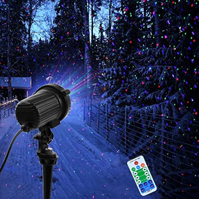 Laser Christmas Lights Outdoor Garden Laser Lights Projector Motion Star Red Green Blue