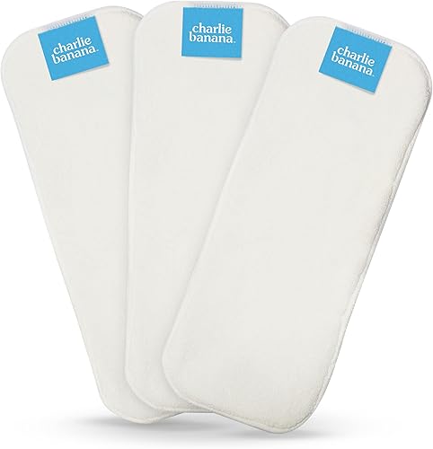 Miniatura 1 de Charlie Banana Insertos de forro polar reutilizables y lavables para pañales de tela, talla única, paquete de 3