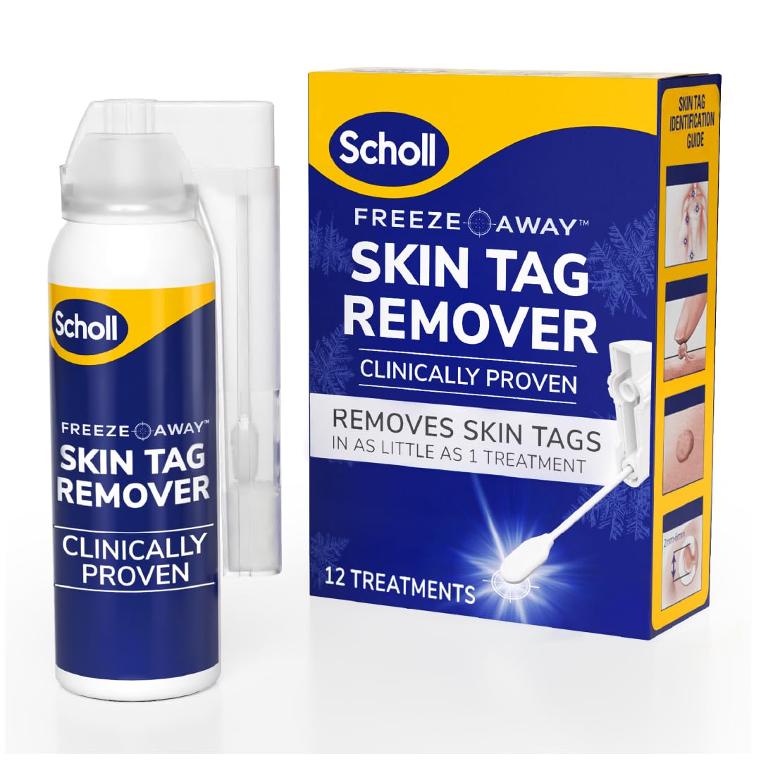 Scholl Freeze Away Skin Tag Removal Kit - Removes Skin Tags in As Little As 1 Treatment - Safe and Effective Skin Tag Remover - Clinically Proven, 12 Treatments