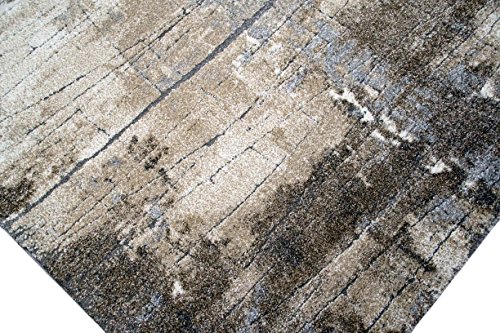 Teppich-Traum FLURLÄUFER Designer Teppich Wohnzimmer modern ABSTRAKT Linien braun beige grau Creme meliert Größe 80x150 cm