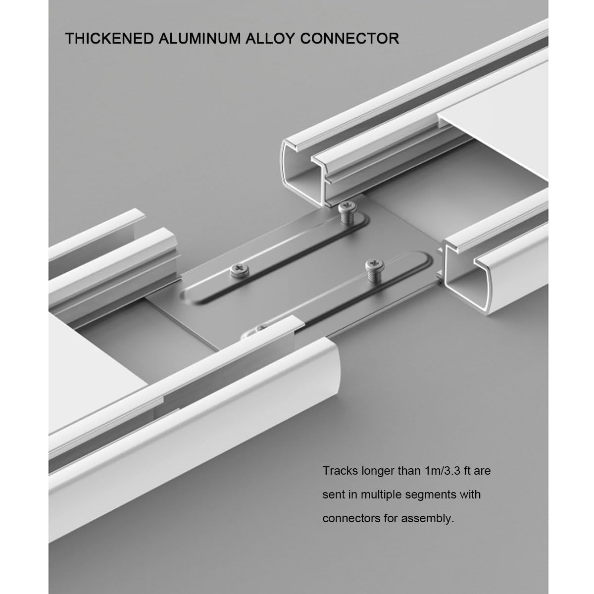 Aluminiowa szyna sufitowa ain Track, 2-kanałowa, 1 8 m, ciche rolki, łatwy montaż, solidny system do ains (czarna, 4,4 m)