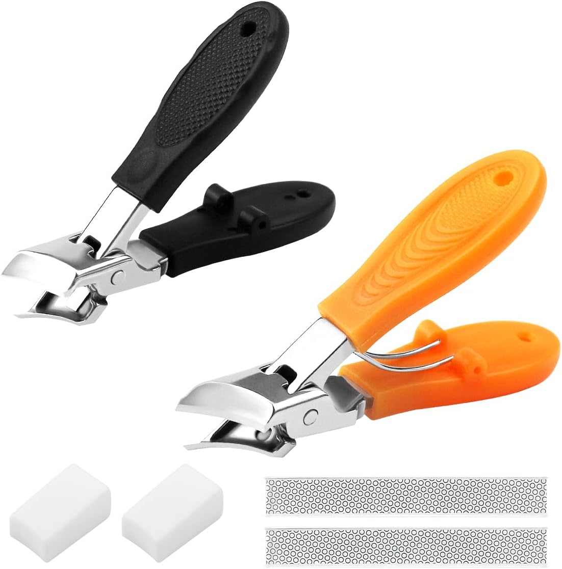 2 stuks nagelknippers, brede opening, anti-splash, schuine nagelknippers, precisie roestvrijstalen knipper, professionele nagelknipper voor teennagels voor mannen, vrouwen, senioren