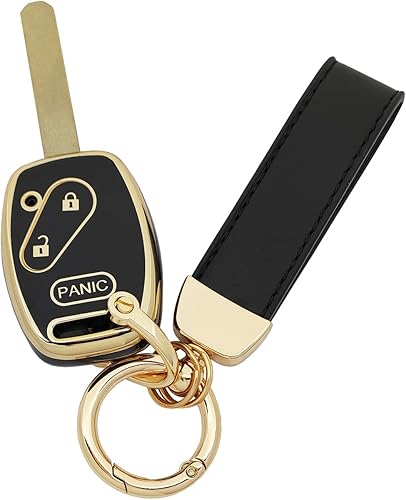 Funda protectora de TPU suave de 360 grados para Honda Accord Civic CR-V Pilot CR-Z Fit Insight Odyssey llavero de entrada sin llave (negro)