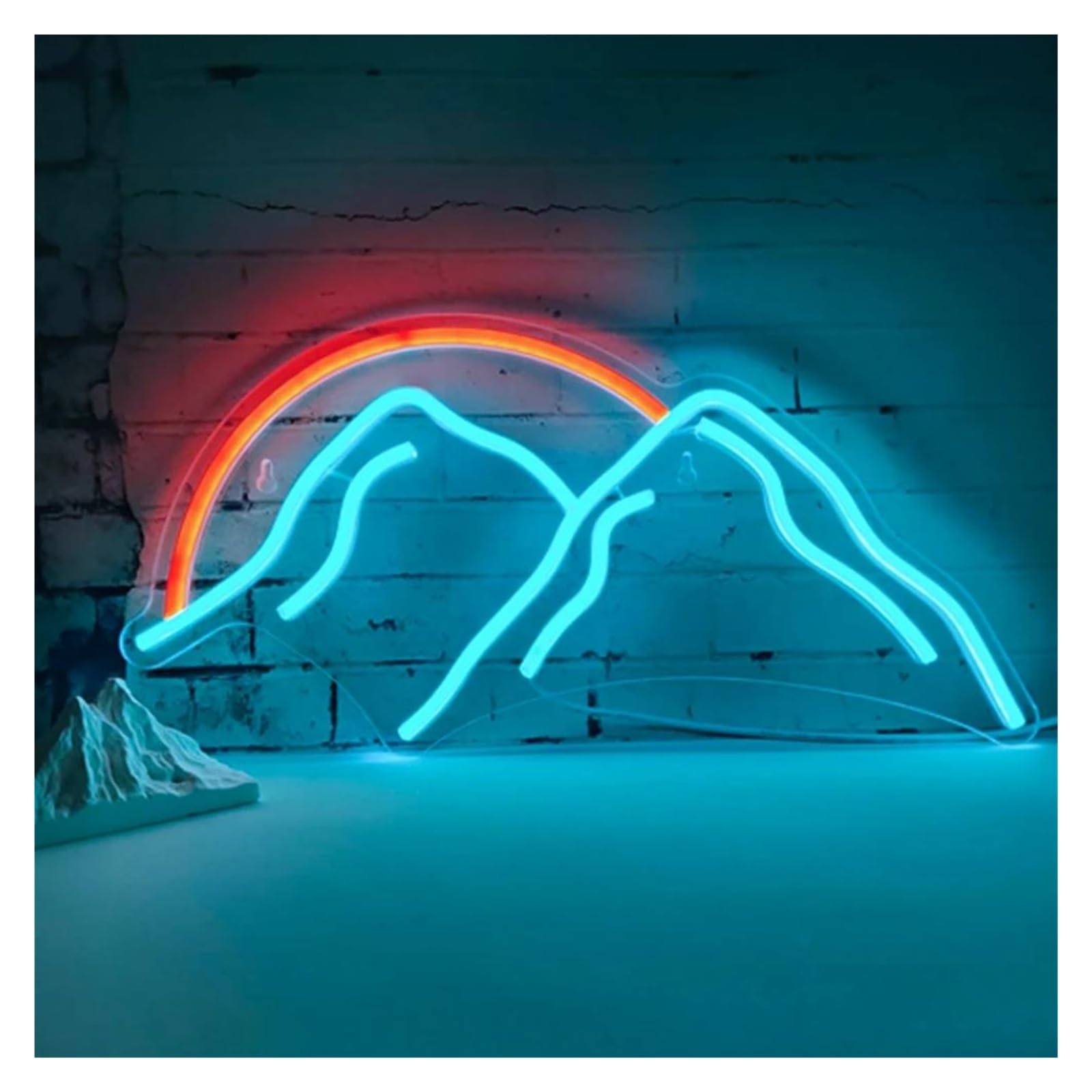 Luz de Diseño de Digital Amanecer Y Atardecer, Neón, Montaña Para Decoración De Pared, Decoración De Habitación, Regulable Para Fiesta En Casa(42X20cm)
