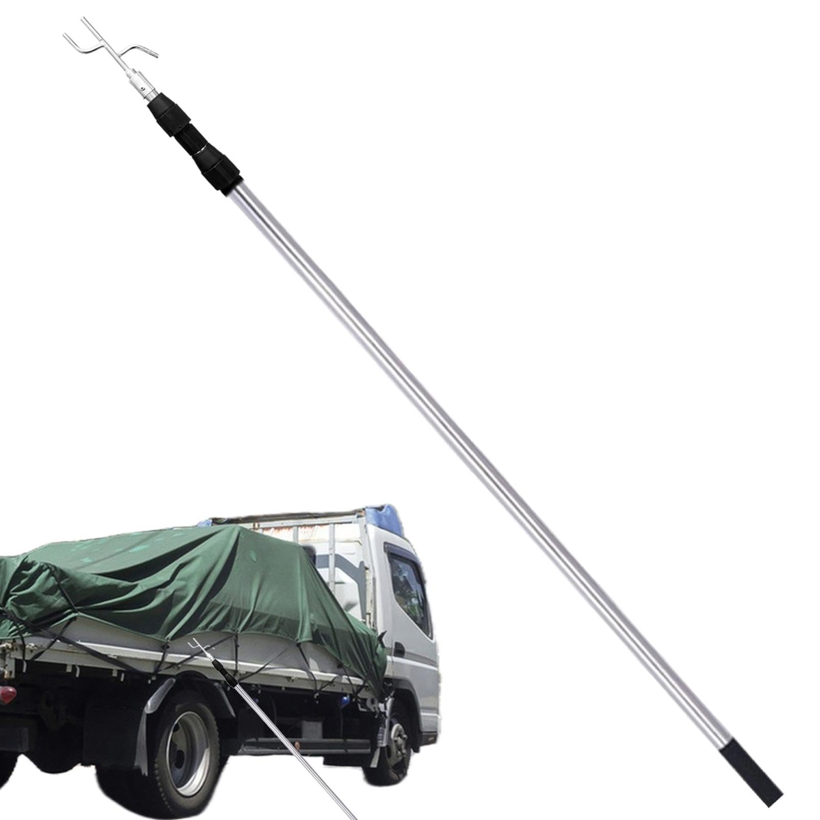 Yidueace Telescopic Cargo Tool, Truck Cargo Grabber | 4.92 Foot Pickup Truck Loading Area, Heavy Duty Truck Accessories, Telescopic Pole - Stainless Steel Gripper Reacher Tool, Rust Resistant,