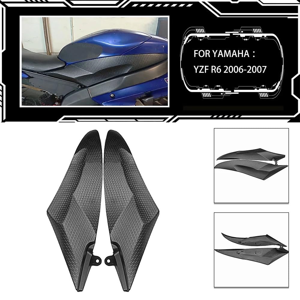 Płyta ochronna zbiornika Pasuje do YZF R6 2006-2007 Panel boczny zbiornika Dolna pokrywa Owiewka do motocykla Lewa i prawa osłona Podkładki antypoślizgowe