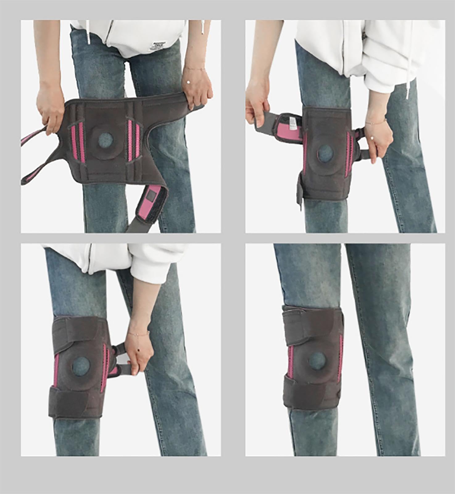 Rodillera con Estabilizadores Laterales, Soporte de Compresión Ajustable para Hombres y Mujeres, Dolor de Artritis, Recuperación de Lesiones, Correr, Entrenamiento,A