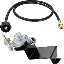 80477 Gas Grill Valve Regulator with 4FT Propane Hose Adapter, Compatible with Weber Q100, Q120, Q1200, Q1000 Series, 1lb to 20lb Tank Conversion Kit