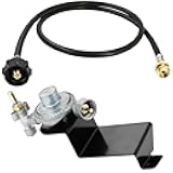 MCAMPAS 80477 Gas Grill Valve Regulator with 4FT Propane Hose Adapter, Compatible with Weber Q100, Q120, Q1200, Q1000 Series, 1lb to 20lb Tank Conversion Kit