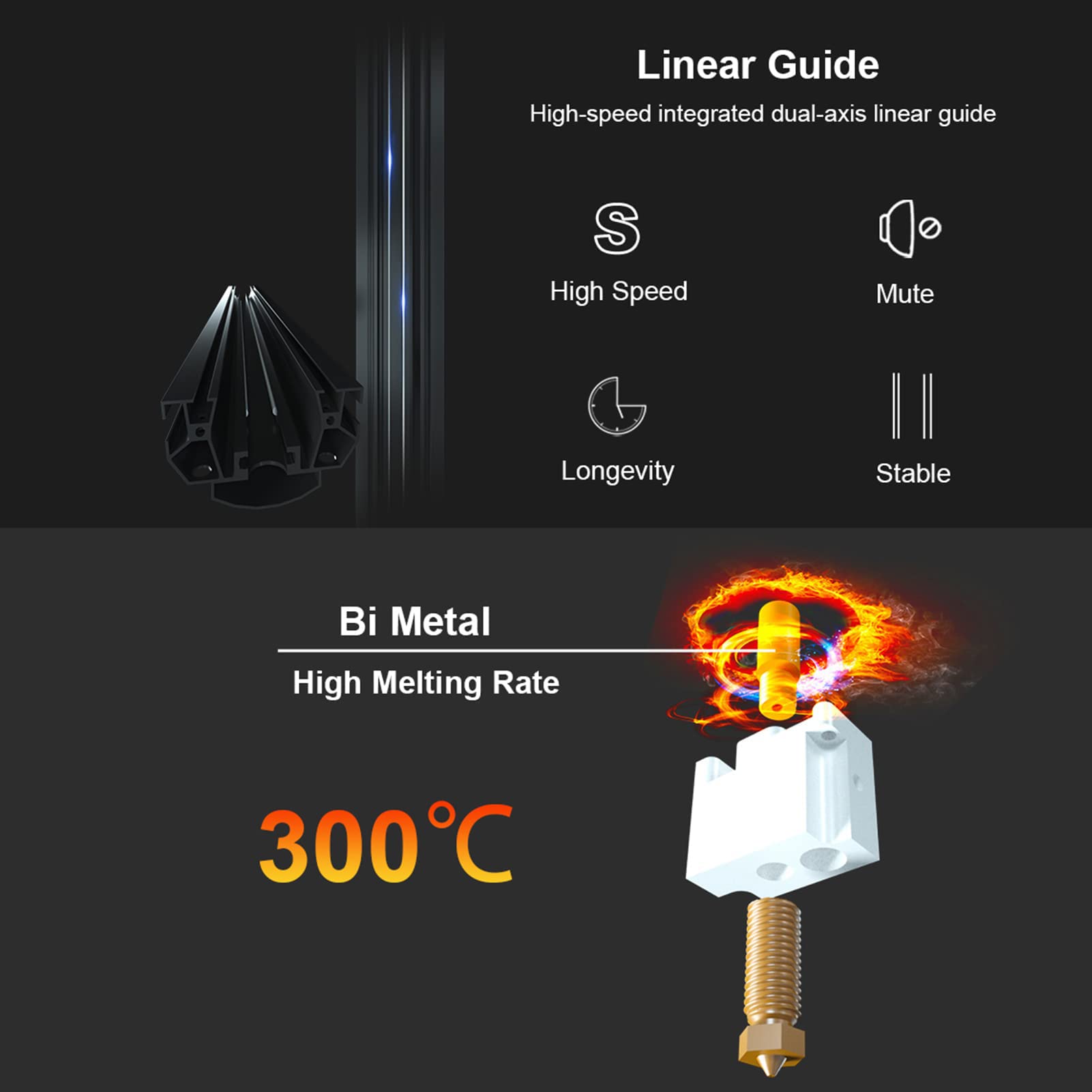 Drukarka 3D Szybka prędkość drukowania 400 mm/s z całkowicie metalową wytłaczarką bezpośrednią 7-calowy ekran dotykowy Obsługa WiFi Connect Zdalne sterowanie Drukarki 3D FDM Rozmiar wydruku φ300mm*410