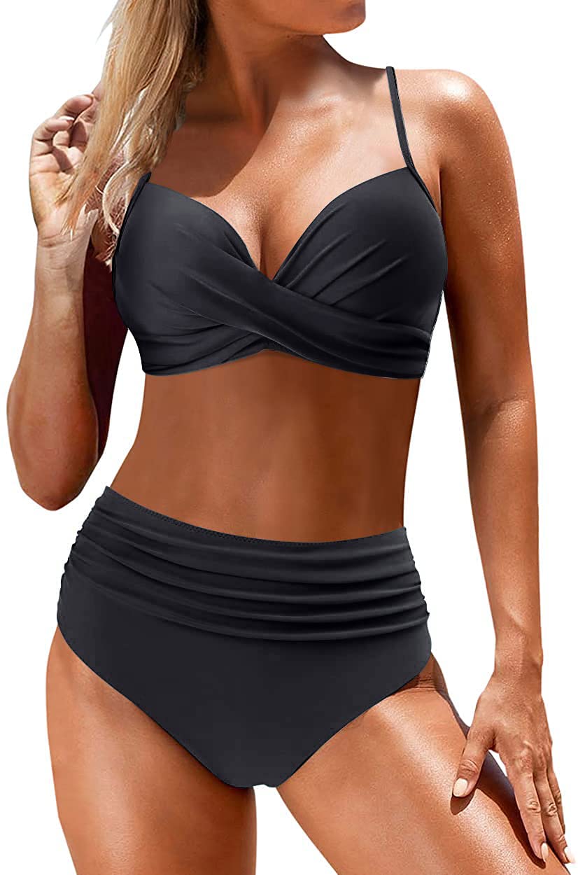 Yutdeng Bikinis Mujer Braga Alta Push Up Bikini Brasileño Traje de Baño Mujer Talla Grande Bañadores Mujer Natacion