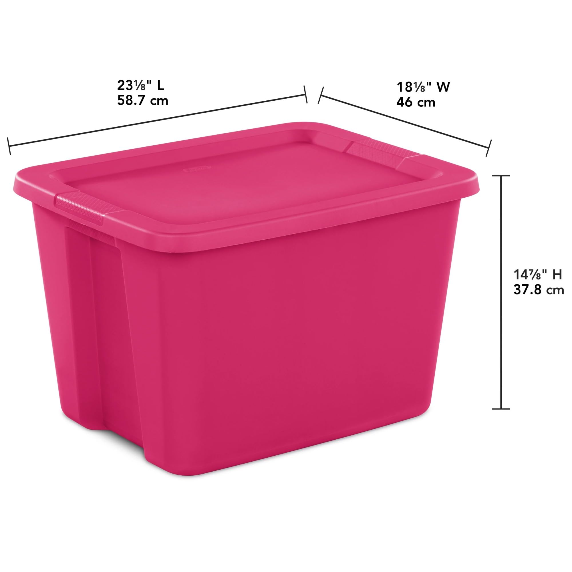 18 Gallon Tote Box Storage Sterilite 18 Gallon Tote Box Plastic, Fuchsia  Burst, Set Of 8, Pink