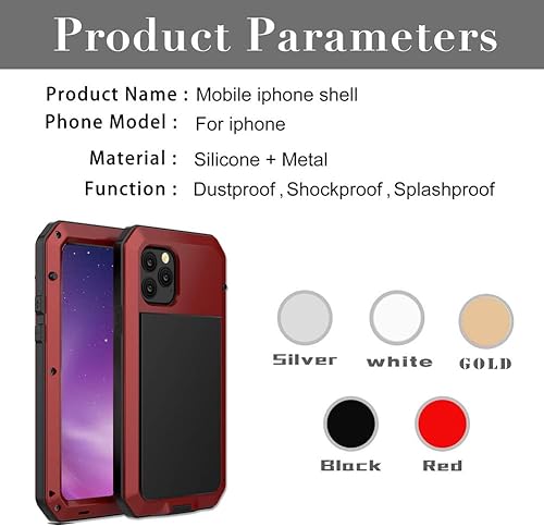 Miniatura 8 de Funda para iPhone 11 Por 360, funda protectora de cuerpo completo resistente a los golpes armadura dura Funda de metal de aleación de aluminio con