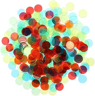 Milisten 240 Piezas Fichas Plástico Fichas Transparentes Aleatorios Matemáticas Bingo Color Aleatorio