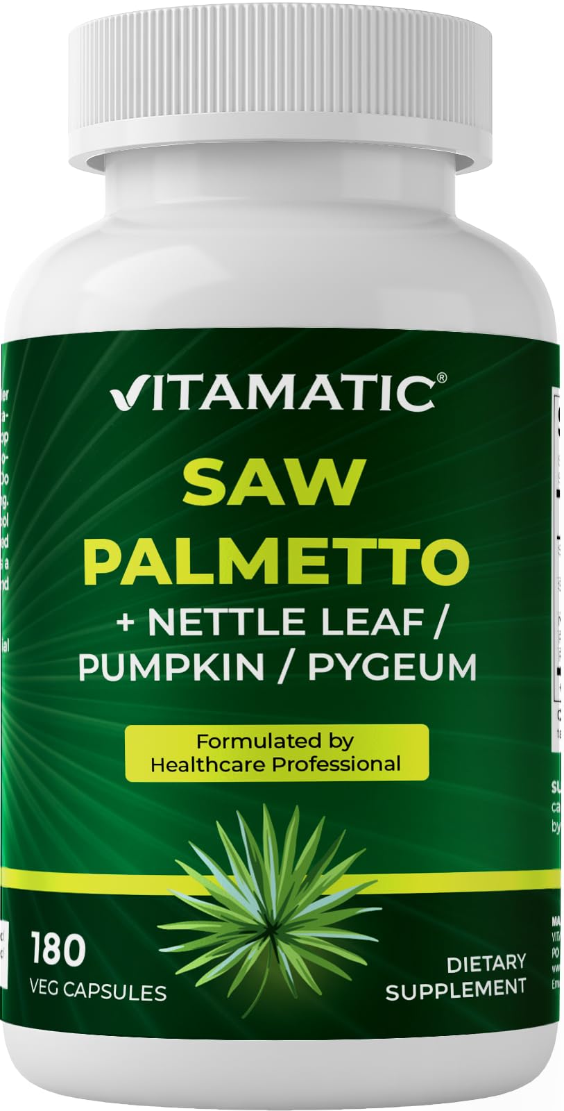 Vitamatic Saw Palmetto Extract 1050 mg, 180 Capsules, Made in USA