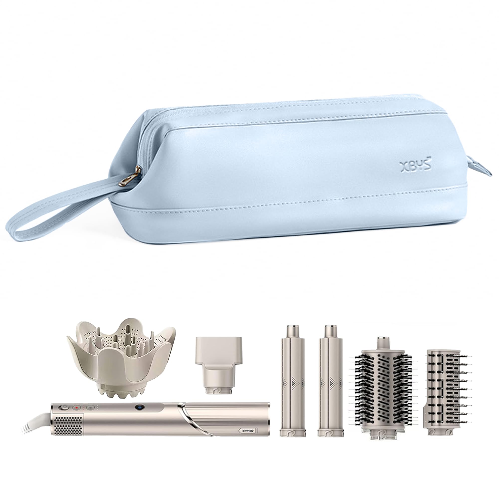 Sac de Rangement de Voyage pour Styler Complet Dyson Airwrap/Shark Flexstyle et Accessoires, Étui de Voyage Portable, Étui de Transport Étanche pour Sèche-Cheveux (Bleu, Couche Unique)