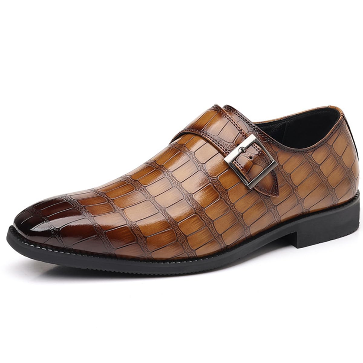 Zapatos de Vestir Monk Strap para Hombre Zapatos de Cuero clásicos Zapatos de Oxfords Negocios cómodos para Formales