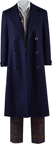 Masfrida Disfraz de Doctor 14 y 15 para hombre, disfraz de Quién Cosplay, abrigo, chaleco, pantalones, camisa para Halloween Cosplay Deluxe Fullset