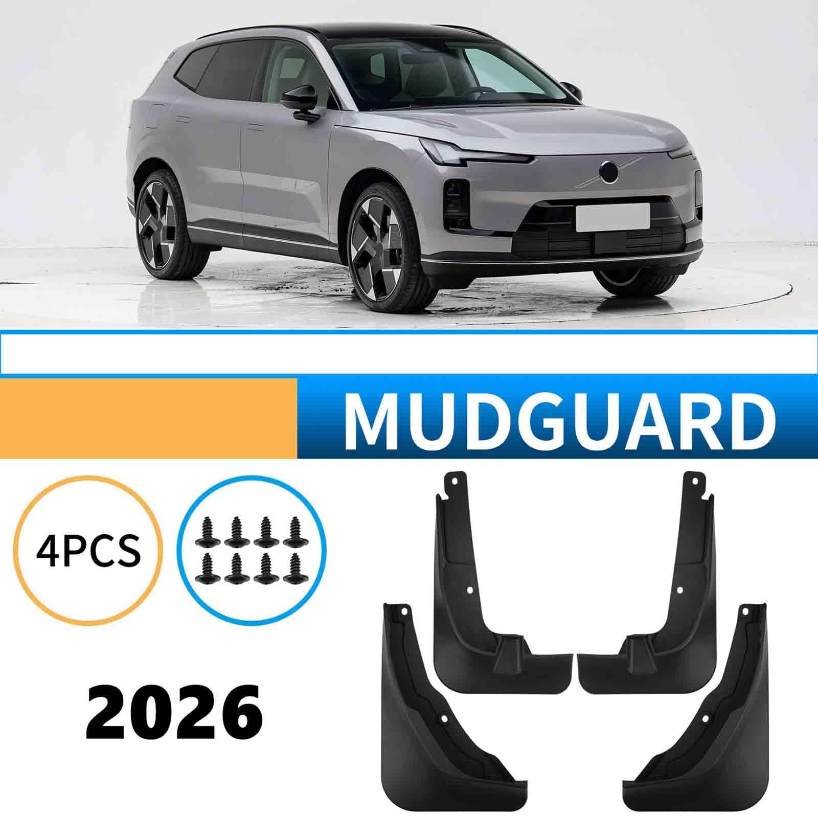 Guardabarros de Ajuste Personalizado compatibles con Volvo XC70 2026, Protectores contra Salpicaduras, Guardabarros Flexibles de TPE para automóviles.