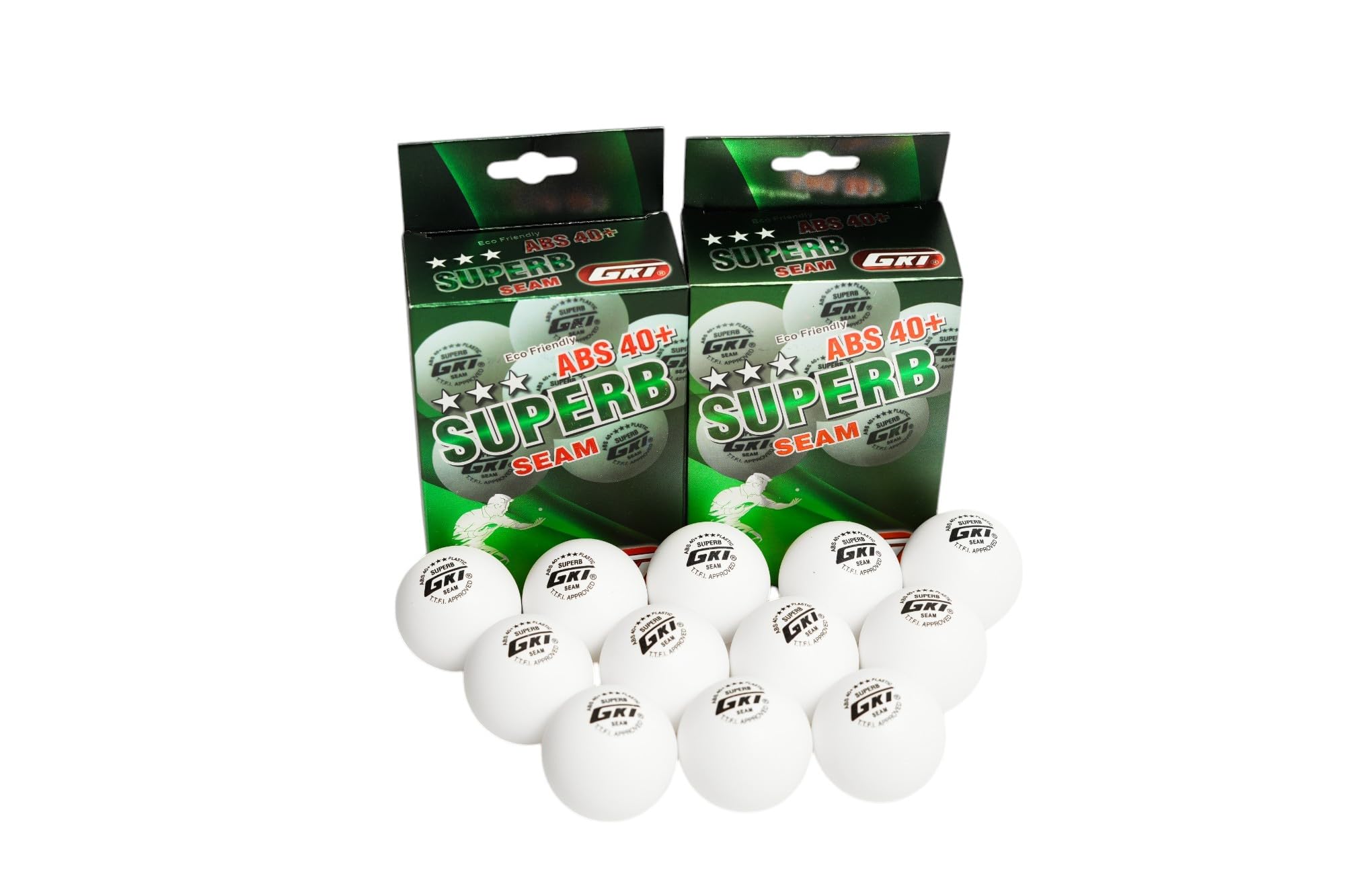 GKI Plastic Superb Tennis Ball (White, 40+) Standard Size, Pack of 12