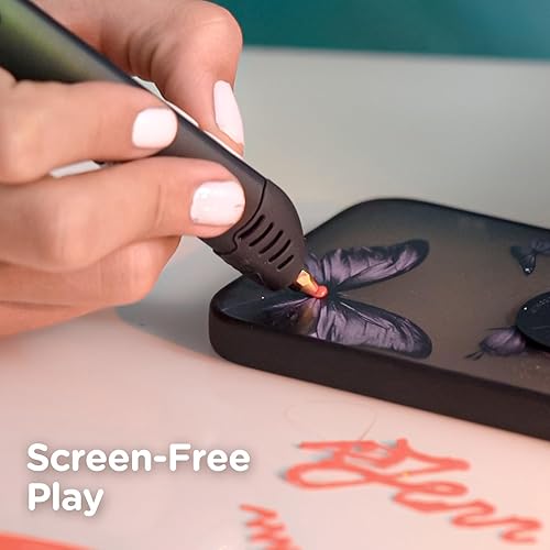 Miniatura 8 de 3Doodler Bolígrafo de impresión 3D Flow para adolescentes, adultos y creadores. - Negro - con filamentos de recarga gratis + libro de plantillas +