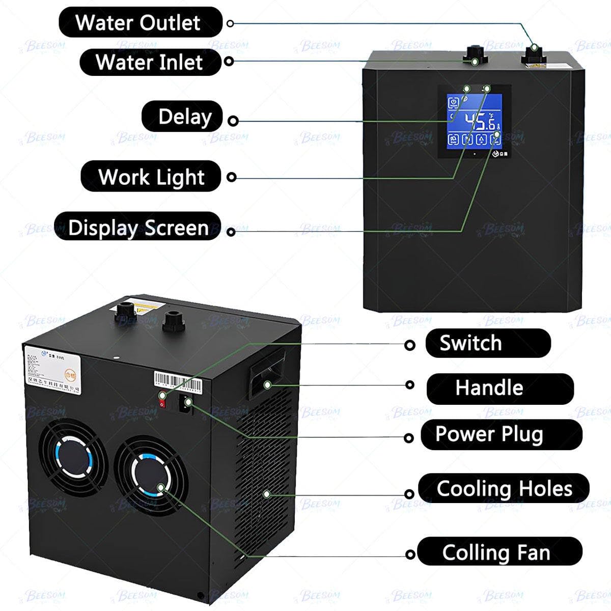 Enfriador Baño Hielo 1/3 HP,300L Bañera de Hielo Ice Bath | Enfriador Agua Bañera Hielo con Filtro PP 3 Micrones y Bomba Sumergible,39-122°F,Recuperación Casa