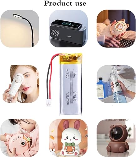 Miniatura 3 de 3.7V 102050 1000mAh batería de iones de polímero de litio recargable batería de polímero con conector JST 0.079 in