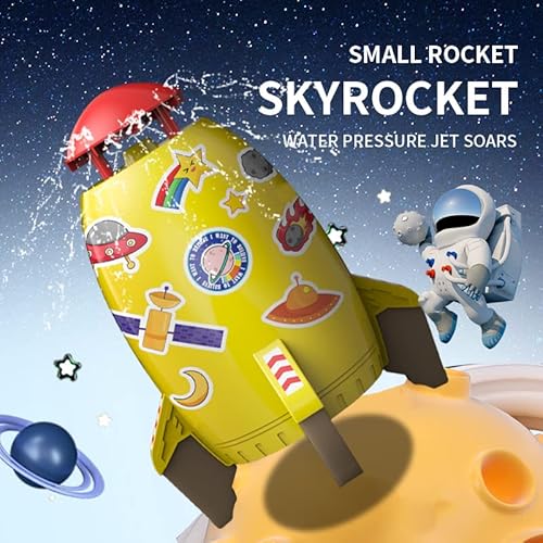 Water Sprinkler For Kids And Toddlers,Summer Outdoor 360-Degree Rotation Rocket Water Play Sprinklers Toys For Yard,Summer Pump Spray Lawn Game Toys For Kids Ages 3 4 5 6 7 8 Boys Girls Dogs #TOP1