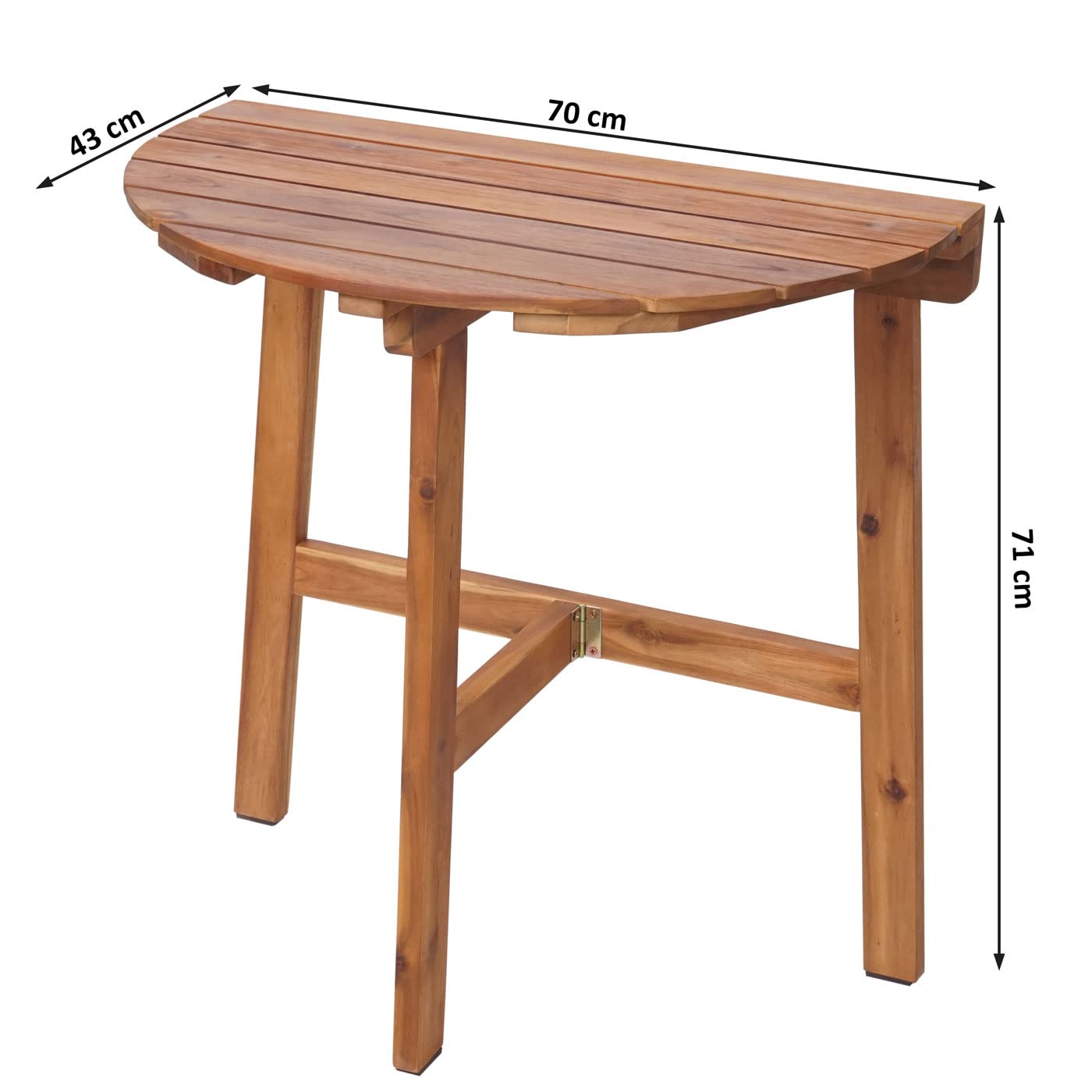 Mendler Klapptisch HWC-L19 71x70x34cm Akazie | Gartentisch, Balkontisch, In-/Outdoor, klappbar Holz, FSC®-Zertifiziert